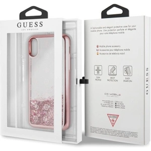Etui Guess GUHCPXPEOLGPI Apple iPhone X/XS różowy/pink hard case 4G Peony Liquid Glitter