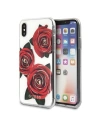 Guess Apple Case GUHCPXROSTR iPhone X transparentes Hartschalenetui Flower Desire rote Rose