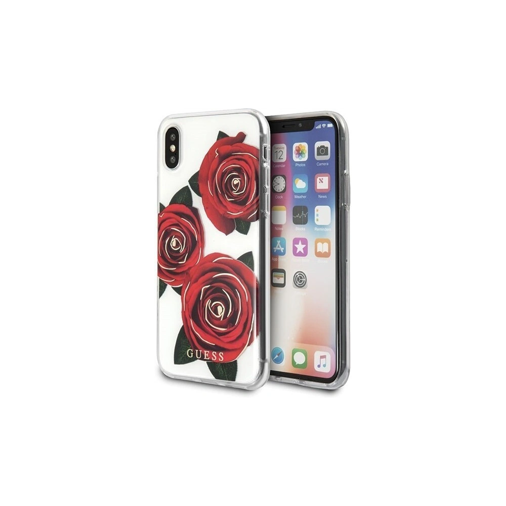 Hurtownia GSM - Etui Guess GUHCPXROSTR Apple iPhone X transparent hard case Flower Desire red rose - GUE336CL - {ean13} - Hurt