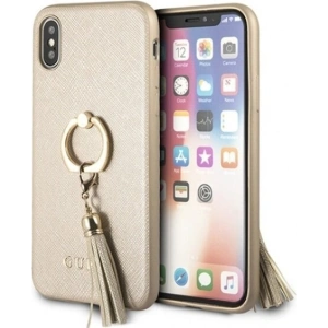 Hurtownia GSM - Etui Guess GUHCPXRSSABE Apple iPhone X/XS beige/beżowy hard case Saffiano with ring stand - GUE337BEI - {ean13} - Hurt