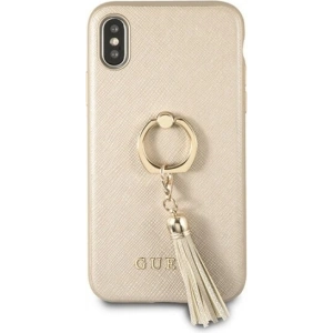 Hurtownia GSM - Etui Guess GUHCPXRSSABE Apple iPhone X/XS beige/beżowy hard case Saffiano with ring stand - GUE337BEI - {ean13} - Hurt