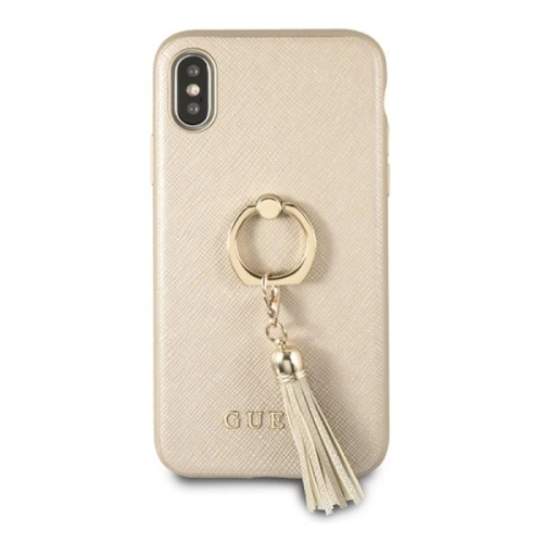 Etui Guess GUHCPXRSSABE Apple iPhone X/XS beige/beżowy hard case Saffiano with ring stand