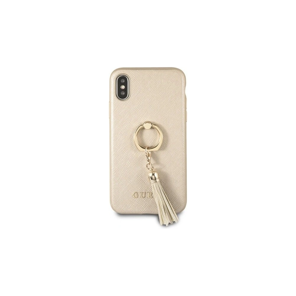 Hurtownia GSM - Etui Guess GUHCPXRSSABE Apple iPhone X/XS beige/beżowy hard case Saffiano with ring stand - GUE337BEI - {ean13} - Hurt