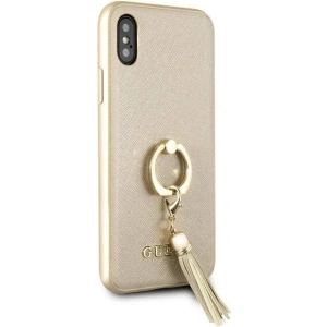 Hurtownia GSM - Etui Guess GUHCPXRSSABE Apple iPhone X/XS beige/beżowy hard case Saffiano with ring stand - GUE337BEI - {ean13} - Hurt