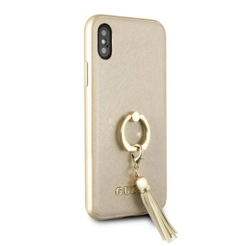 Etui Guess GUHCPXRSSABE Apple iPhone X/XS beige/beżowy hard case Saffiano with ring stand