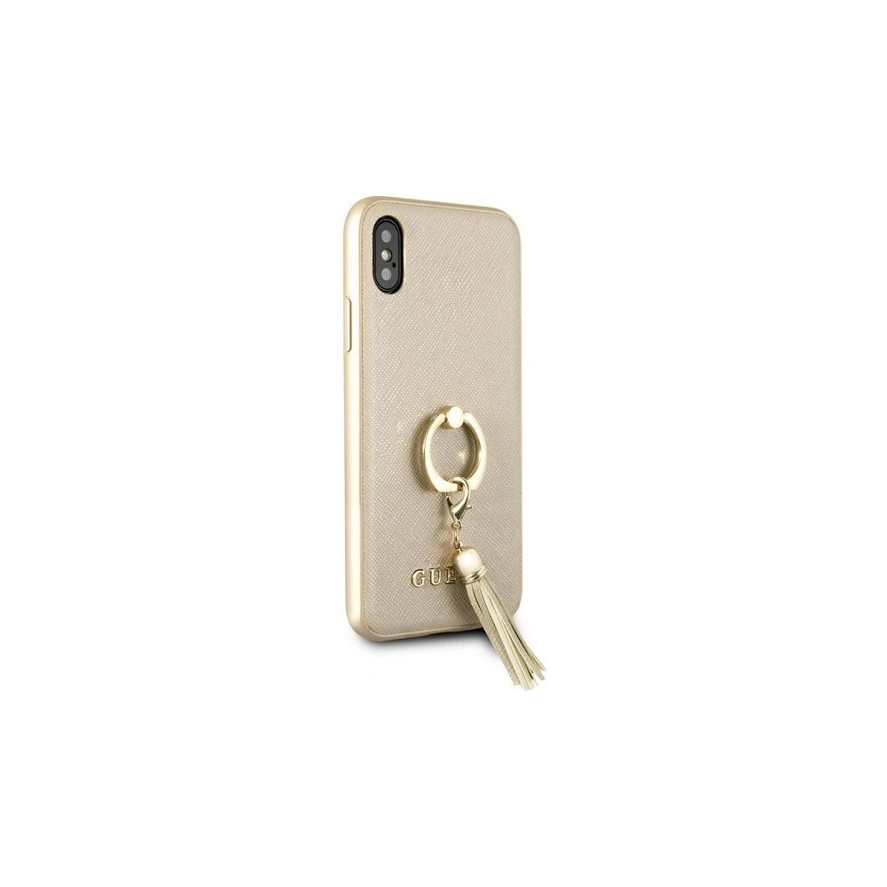 Hurtownia GSM - Etui Guess GUHCPXRSSABE Apple iPhone X/XS beige/beżowy hard case Saffiano with ring stand - GUE337BEI - {ean13} - Hurt