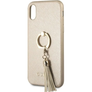 Hurtownia GSM - Etui Guess GUHCPXRSSABE Apple iPhone X/XS beige/beżowy hard case Saffiano with ring stand - GUE337BEI - {ean13} - Hurt