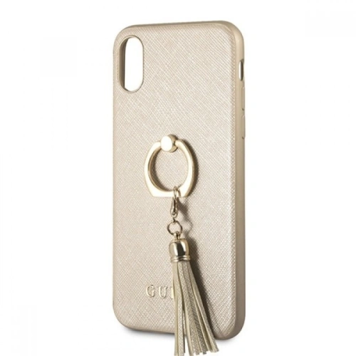 Etui Guess GUHCPXRSSABE Apple iPhone X/XS beige/beżowy hard case Saffiano with ring stand