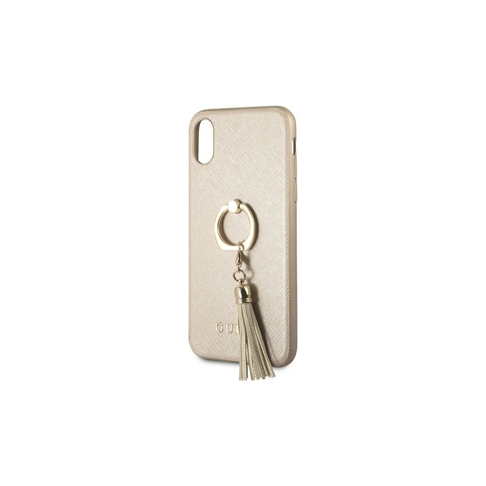 Hurtownia GSM - Etui Guess GUHCPXRSSABE Apple iPhone X/XS beige/beżowy hard case Saffiano with ring stand - GUE337BEI - {ean13} - Hurt