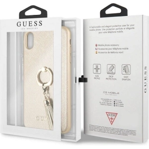 Hurtownia GSM - Etui Guess GUHCPXRSSABE Apple iPhone X/XS beige/beżowy hard case Saffiano with ring stand - GUE337BEI - {ean13} - Hurt