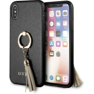 Hurtownia GSM - Etui Guess GUHCPXRSSABK Apple iPhone X/XS black/czarny hard case Saffiano with ring stand - GUE338BLK - {ean13} - Hurt