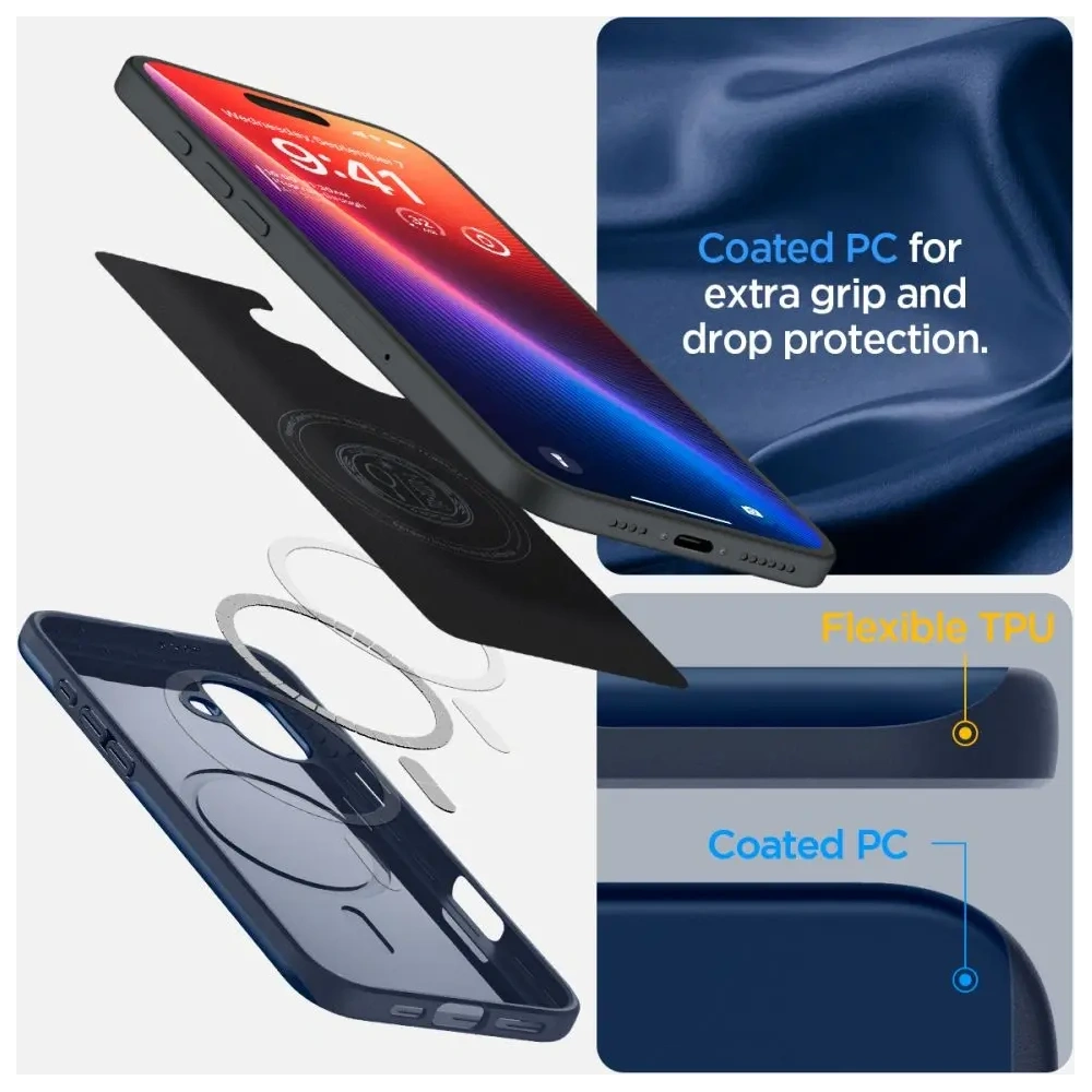 Wholesale Spigen Thin Fit Mag MagSafe Apple iPhone 16 Navy Blue - SPN16530 - {ean13} - Hurt