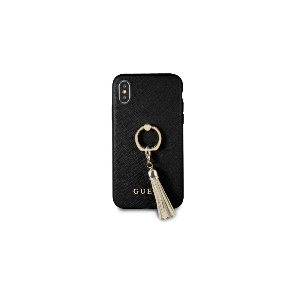 Wholesale Guess GUHCPXRSSABK iPhone X/Xs black hard case Saffiano with ring stand - GUE338BLK - {ean13} - Hurt