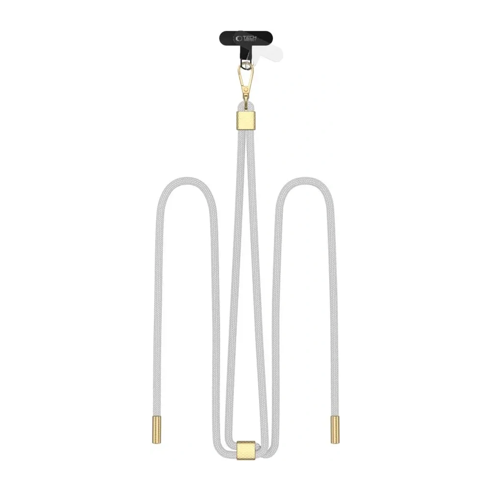 Hurtownia GSM - Smycz / pasek Tech-Protect C2S Rope Crossbody Strap Crayon Grey/gold - THP3452 - {ean13} - Hurt