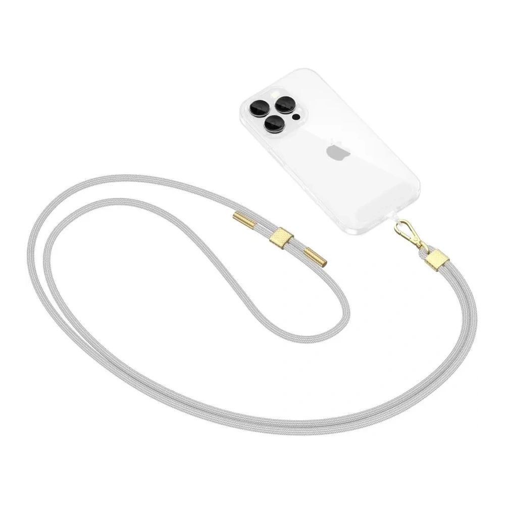 Hurtownia GSM - Smycz / pasek Tech-Protect C2S Rope Crossbody Strap Crayon Grey/gold - THP3452 - {ean13} - Hurt