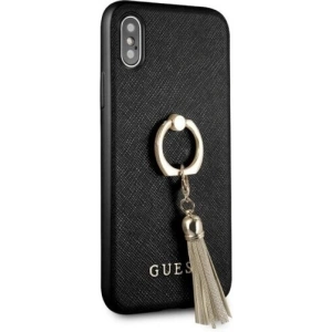Hurtownia GSM - Etui Guess GUHCPXRSSABK Apple iPhone X/XS black/czarny hard case Saffiano with ring stand - GUE338BLK - {ean13} - Hurt