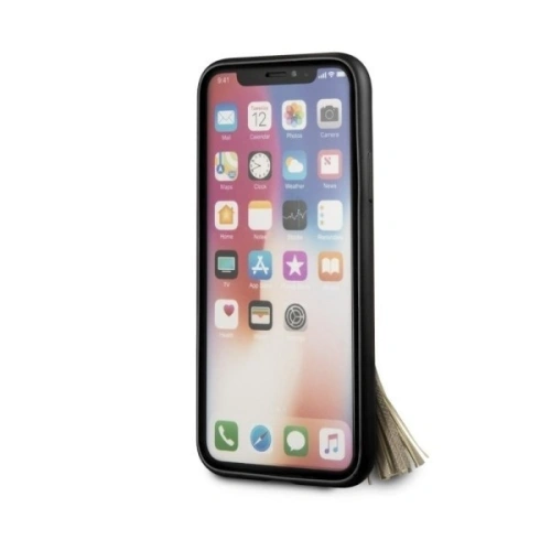 Etui Guess GUHCPXRSSABK Apple iPhone X/XS black/czarny hard case Saffiano with ring stand