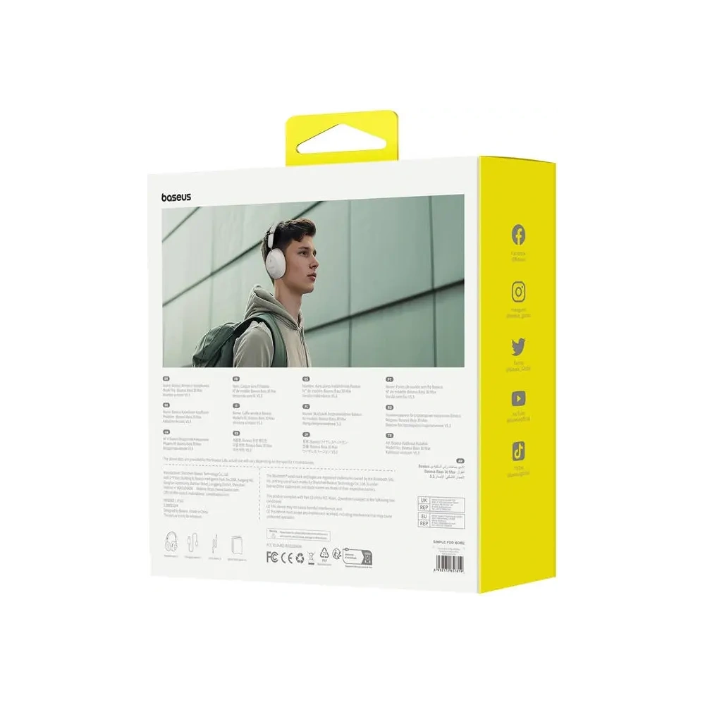 Hurtownia GSM - Baseus Bass 30 Max ENC Bluetooth 5.3 vezeték nélküli fülhallgató (fehér) - BSU8876 - {ean13} - Hurt