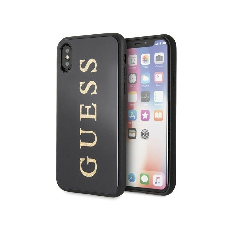 Guess Distributor - 3700740447802 - GUE341BLK - Guess GUHCPXTGGGBK iPhone X/XS black hard case Classic Double Layer Glitter - B2B homescreen