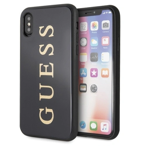 Etui Guess GUHCPXTGGGBK Apple iPhone X/XS czarny/black hard case Classic Double Layer Glitter