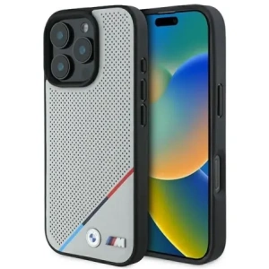 Hurtownia GSM - Etui BMW BMHMP16L23PUPDG Apple iPhone 16 Pro hardcase M Perforated Tricolor Line MagSafe šedá/grey - BMW694 - {ean13} - Hurt
