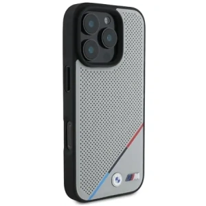 Hurtownia GSM - Etui BMW BMHMP16L23PUPDG Apple iPhone 16 Pro hardcase M Perforated Tricolor Line MagSafe szary/grey - BMW694 - {ean13} - Hurt