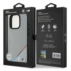 Hurtownia GSM - Etui BMW BMHMP16L23PUPDG Apple iPhone 16 Pro hardcase M Perforated Tricolor Line MagSafe szary/grey - BMW694 - {ean13} - Hurt