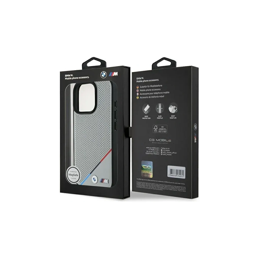 Wholesale BMW BMHMP16L23PUPDG Apple iPhone 16 Pro hardcase M Perforated Tricolor Line MagSafe grey - BMW694 - {ean13} - Hurt