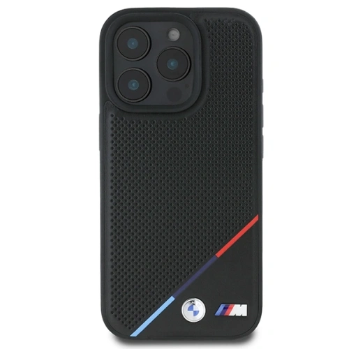 Etui BMW BMHMP16L23PUPDK Apple iPhone 16 Pro hardcase M Perforated Tricolor Line MagSafe czarny/black