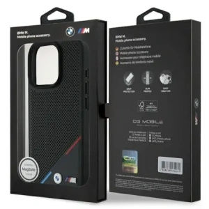 Hurtownia GSM - Etui BMW BMHMP16L23PUPDK Apple iPhone 16 Pro hardcase M Perforated Tricolor Line MagSafe czarny/black - BMW695 - {ean13} - Hurt