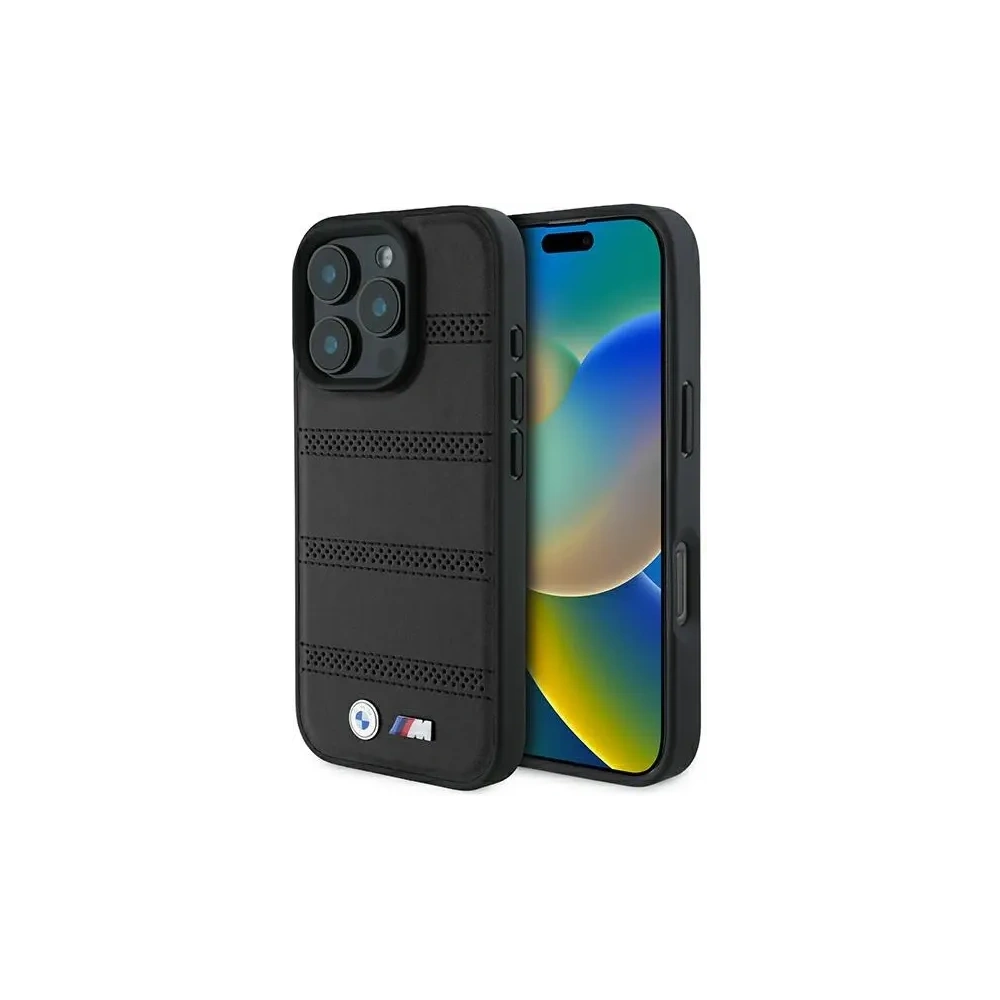 Hurtownia GSM - Etui BMW BMHMP16L23PUSPK Apple iPhone 16 Pro hardcase M Perforated And Stitched Line MagSafe czarny/black - BMW696 - {ean13} - Hurt