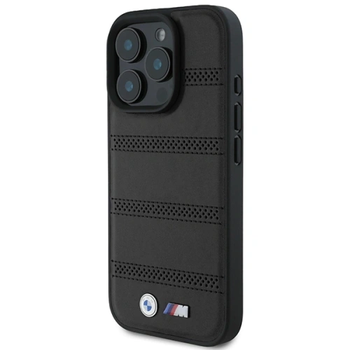 Etui BMW BMHMP16L23PUSPK Apple iPhone 16 Pro hardcase M Perforated And Stitched Line MagSafe czarny/black