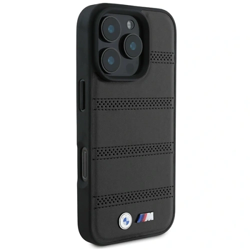 Etui BMW BMHMP16L23PUSPK Apple iPhone 16 Pro hardcase M Perforated And Stitched Line MagSafe czarny/black
