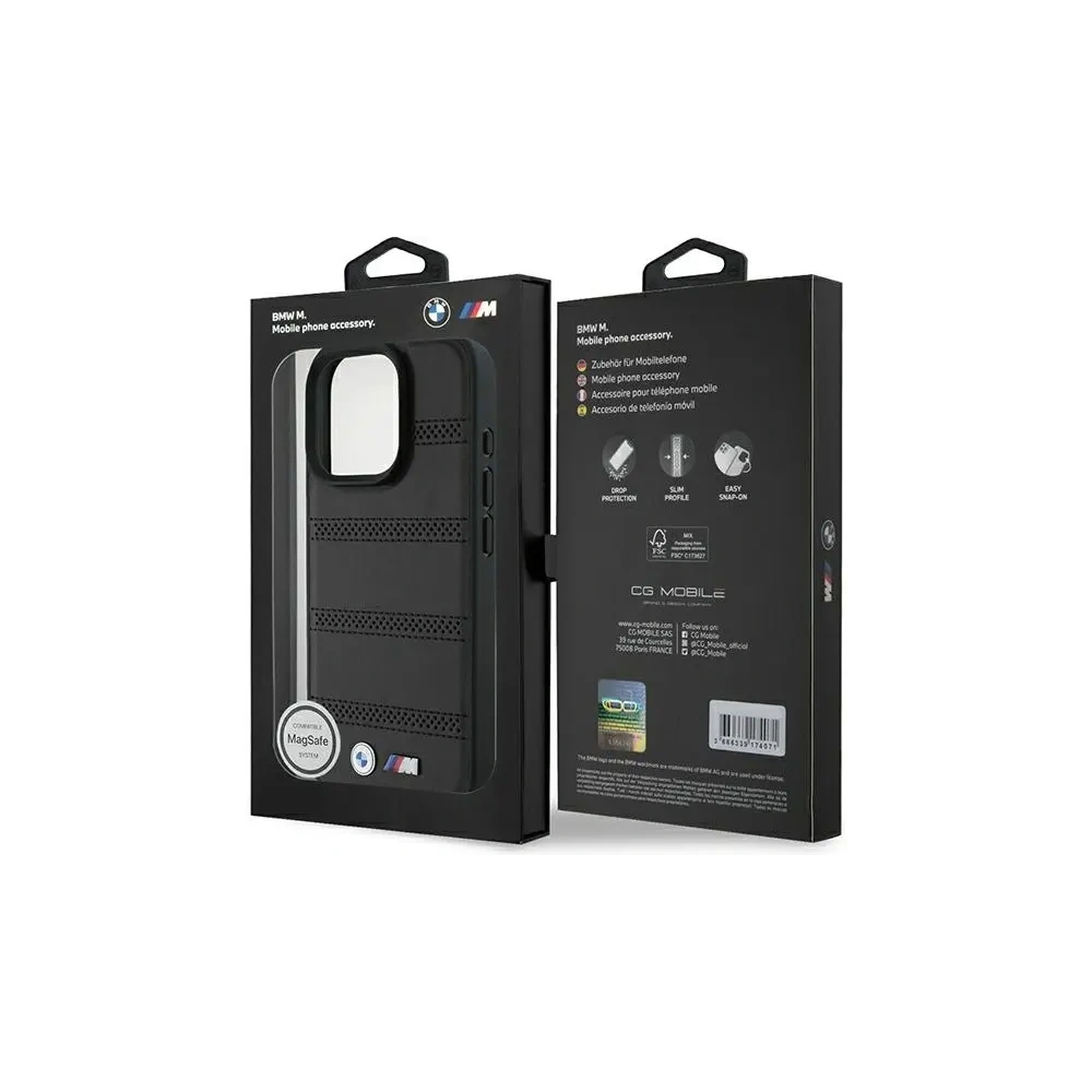 Hurtownia GSM - Etui BMW BMHMP16L23PUSPK Apple iPhone 16 Pro hardcase M Perforated And Stitched Line MagSafe czarny/black - BMW696 - {ean13} - Hurt