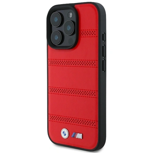 Etui BMW BMHMP16L23PUSPR Apple iPhone 16 Pro hardcase M Perforated And Stitched Line MagSafe czerwony/red