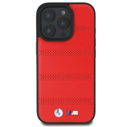 Etui BMW BMHMP16L23PUSPR Apple iPhone 16 Pro hardcase M Perforated And Stitched Line MagSafe czerwony/red