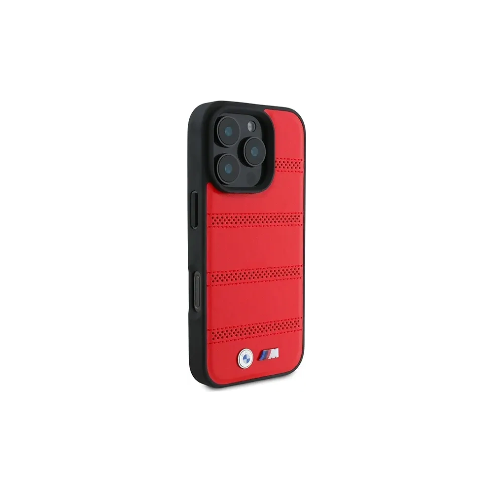 Hurtownia GSM - BMW BMHMP16L23PUSPR Apple iPhone 16 Pro hardcase M perforat și cusut linie MagSafe roșu - BMW697 - {ean13} - Hurt