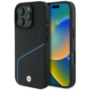 Hurtownia GSM - Etui BMW BMHMP16L23RDCLK Apple iPhone 16 Pro hardcase Sign Leather Textured And Line MagSafe czarny/black - BMW698 - {ean13} - Hurt