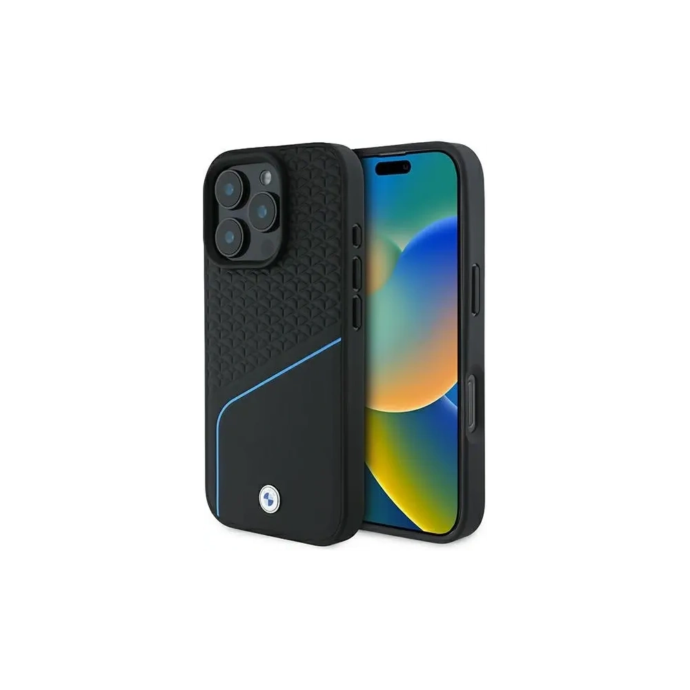 Hurtownia GSM - Etui BMW BMHMP16L23RDCLK Apple iPhone 16 Pro hardcase Sign Leather Textured And Line MagSafe czarny/black - BMW698 - {ean13} - Hurt