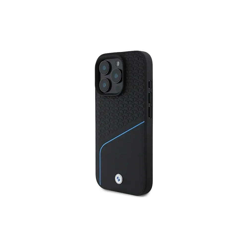 Hurtownia GSM - BMW BMHMP16L23RDCLK Apple iPhone 16 Pro hardcase semn piele texturată și linie MagSafe negru - BMW698 - {ean13} - Hurt