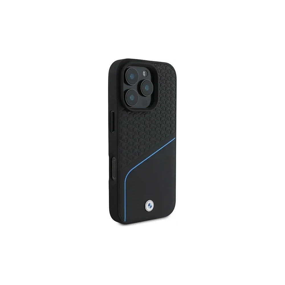 Hurtownia GSM - BMW BMHMP16L23RDCLK Apple iPhone 16 Pro hardcase semn piele texturată și linie MagSafe negru - BMW698 - {ean13} - Hurt