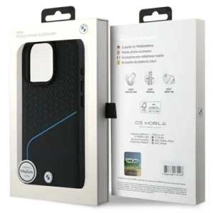 Hurtownia GSM - BMW BMHMP16L23RDCLK Apple iPhone 16 Pro Hardcase Sign Leder Texturiert und Linie MagSafe schwarz - BMW698 - {ean13} - Hurt