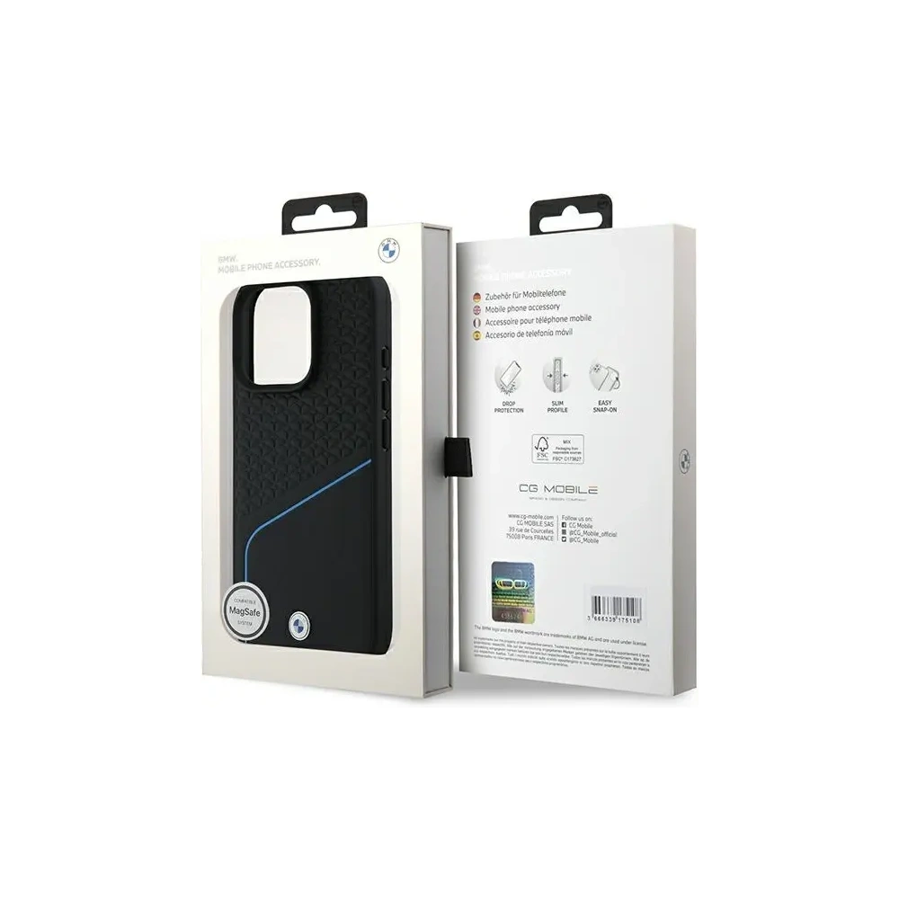 Hurtownia GSM - Etui BMW BMHMP16L23RDCLK Apple iPhone 16 Pro hardcase Sign Leather Textured And Line MagSafe czarny/black - BMW698 - {ean13} - Hurt