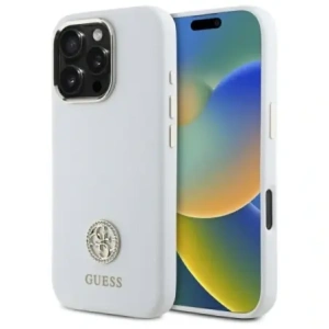 Etui Guess GUHCP16XM4DGPH Apple iPhone 16 Pro Max hardcase Silicone Logo Strass 4G biały/white