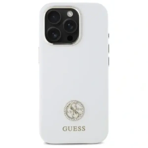Etui Guess GUHCP16XM4DGPH Apple iPhone 16 Pro Max hardcase Silicone Logo Strass 4G biały/white