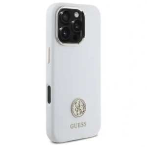Etui Guess GUHCP16XM4DGPH Apple iPhone 16 Pro Max hardcase Silicone Logo Strass 4G biały/white