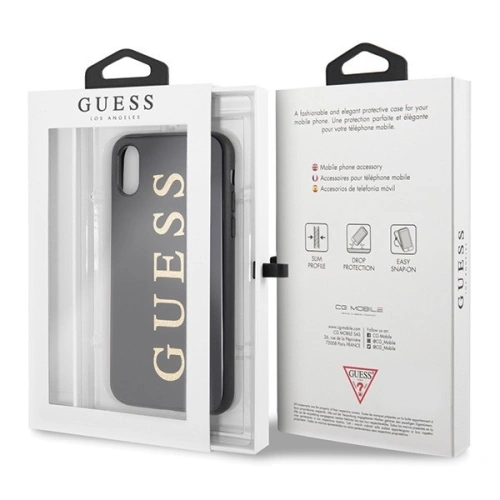 Etui Guess GUHCPXTGGGBK Apple iPhone X/XS czarny/black hard case Classic Double Layer Glitter