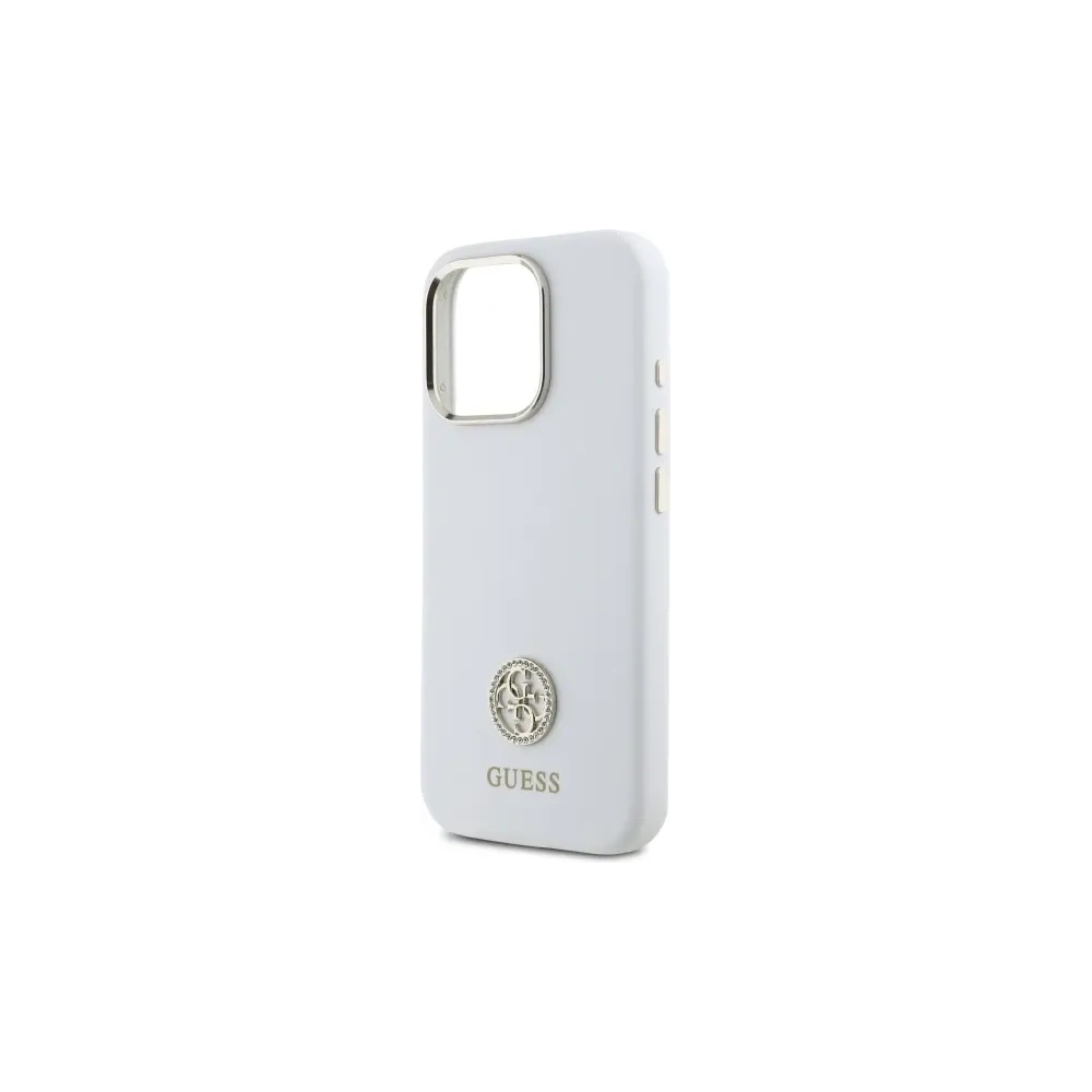 Hurtownia GSM - Guess GUHCP16XM4DGPH Apple iPhone 16 Pro Max Hardcase Silikon Logo Strass 4G weiß - GUE4111 - {ean13} - Hurt