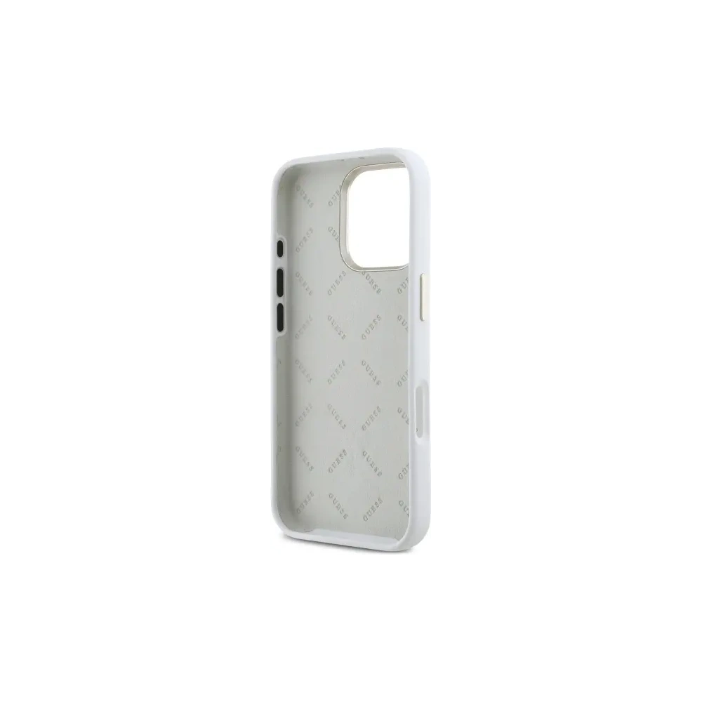 Hurtownia GSM - Guess GUHCP16XM4DGPH Apple iPhone 16 Pro Max Hardcase Silikon Logo Strass 4G weiß - GUE4111 - {ean13} - Hurt