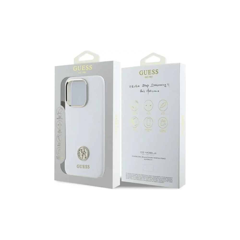 Hurtownia GSM - Etui Guess GUHCP16XM4DGPH Apple iPhone 16 Pro Max hardcase silikonové logo strass 4G bílý/white - GUE4111 - {ean13} - Hurt